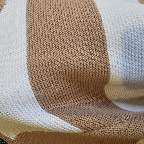 Lucca, Striped Tan and White Sweater Set - Picture 8 of 9